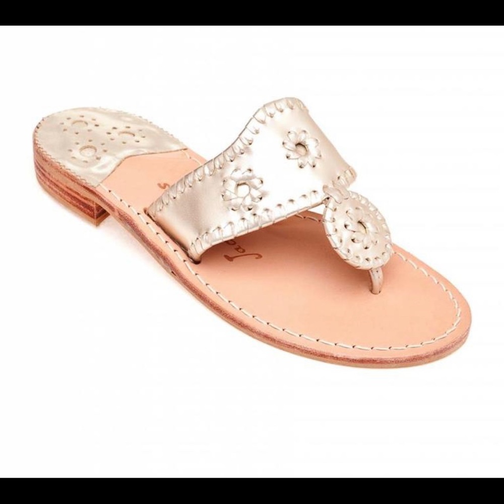 Jack Rodgers Sandals - Platinum Leather - Women